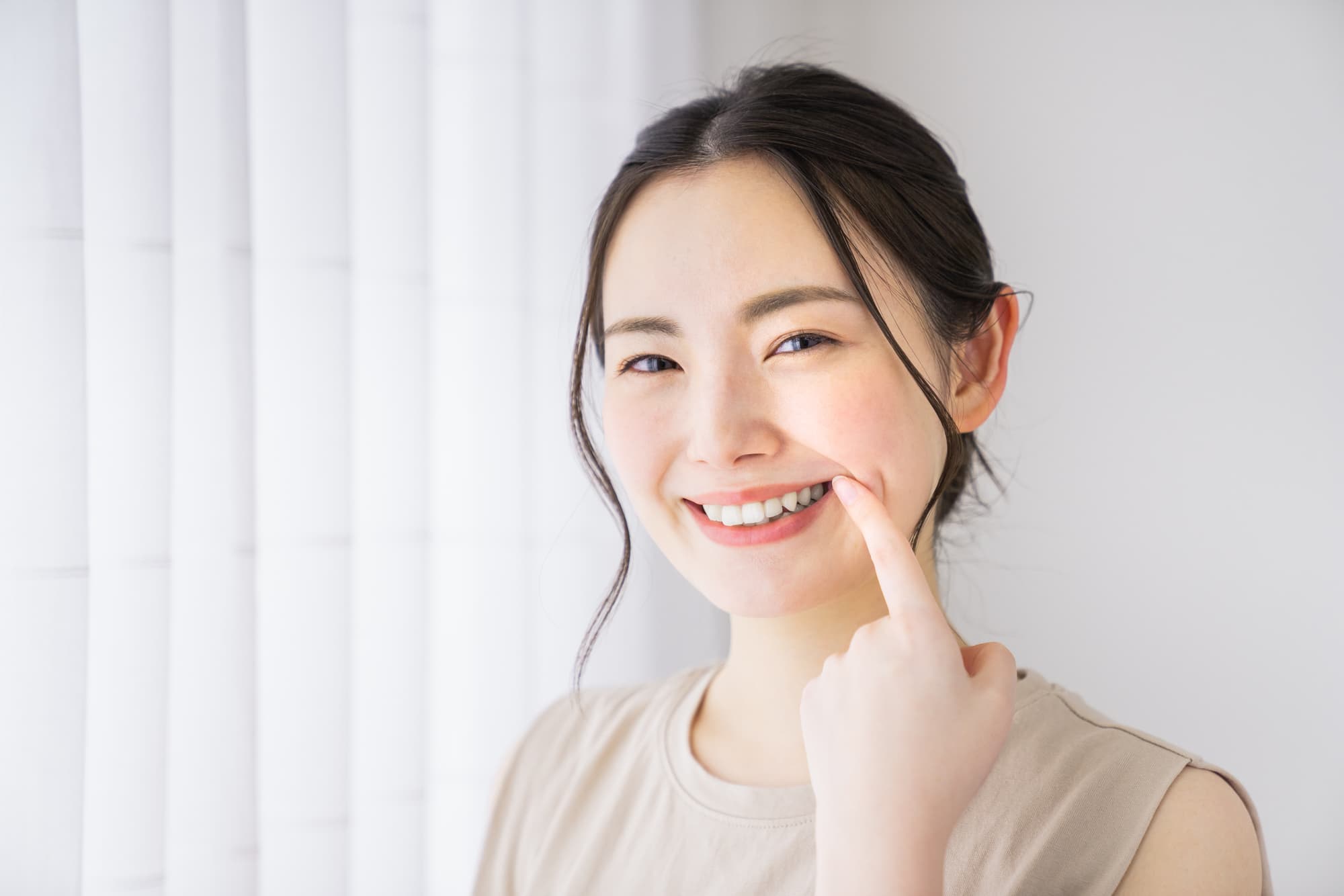 虫歯予防を徹底して歯に自信のある女性