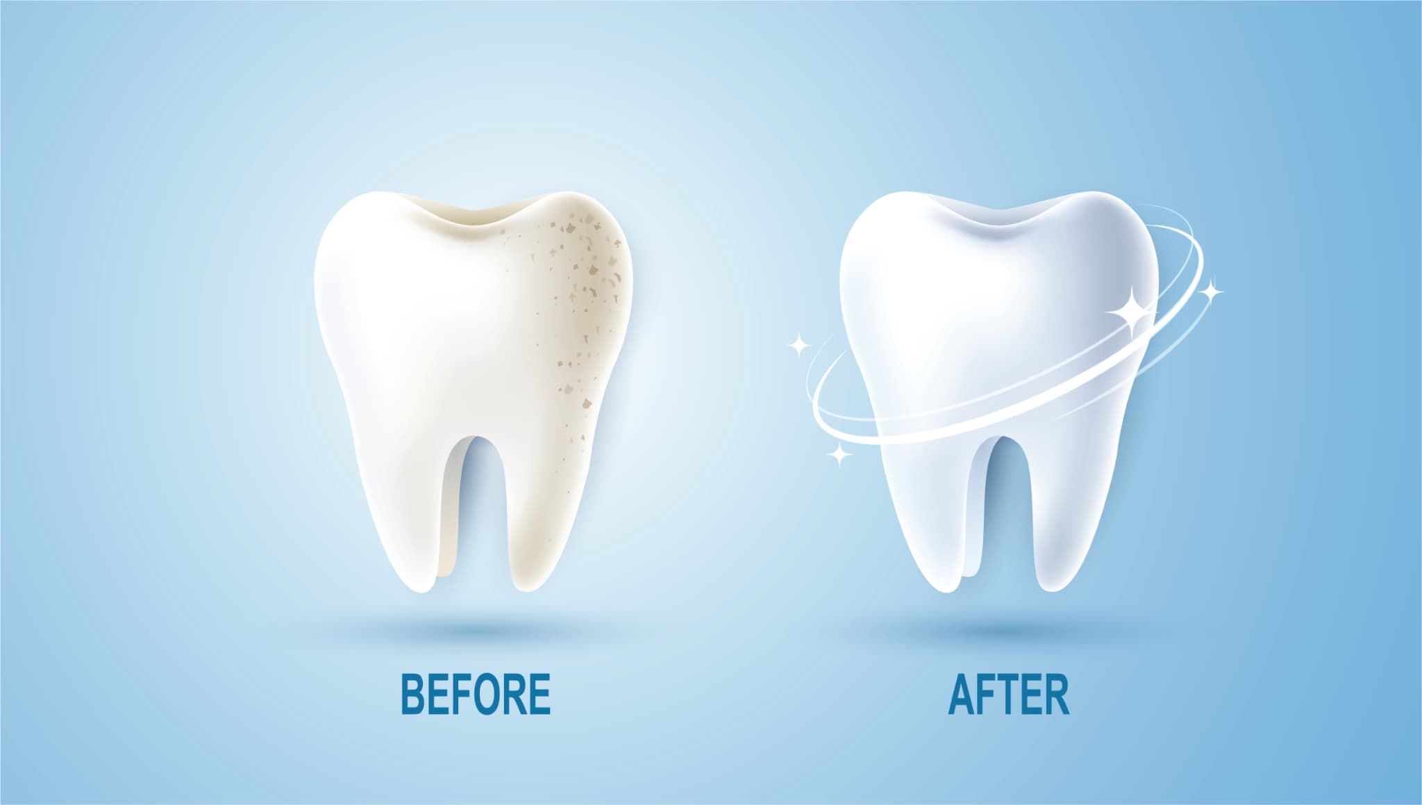 ホワイトニング前後の歯のイメージ